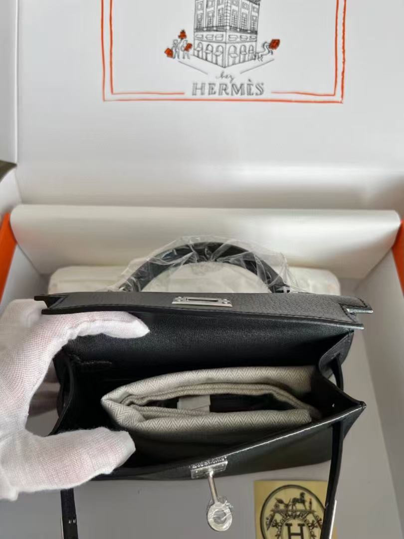 H**me5 mini kelly chèvre 19 19×6×12cm