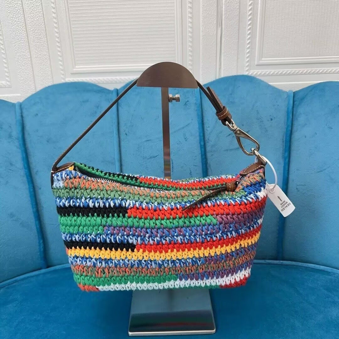 M1v M1v multicolored crochet pouch 19x14x10cm