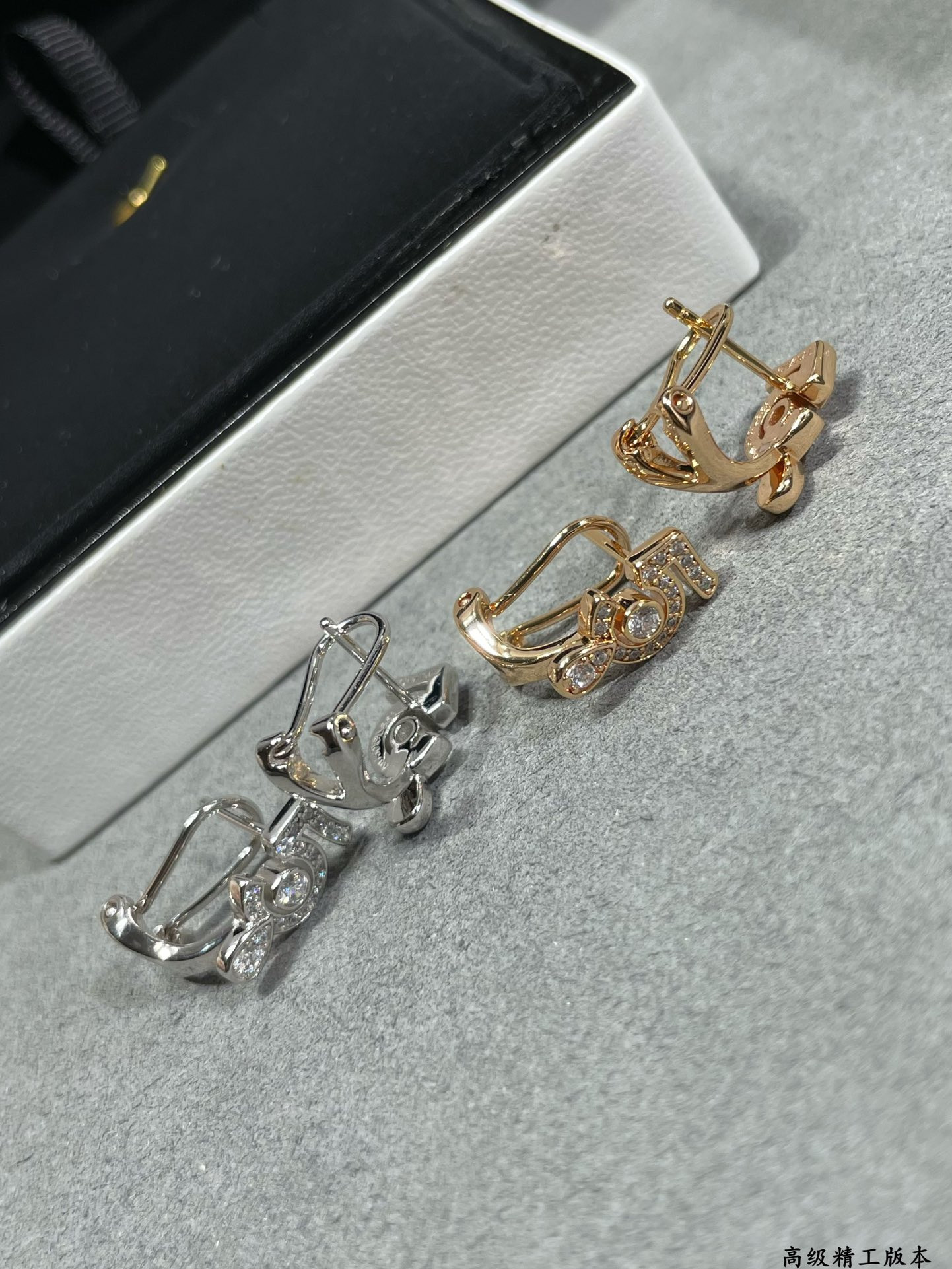Ch*el 5-word earrings