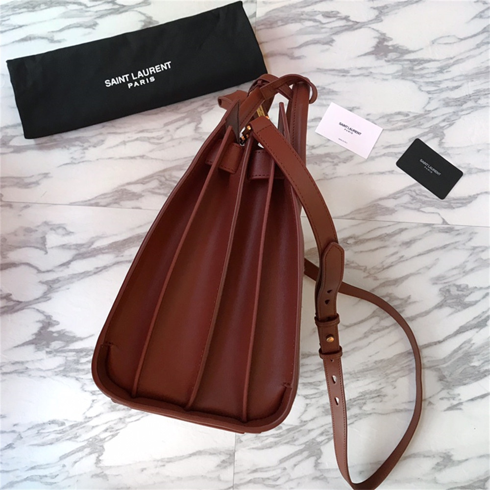 y*l sac de jour small in canvas and leather beige sea salt and bR1ck
