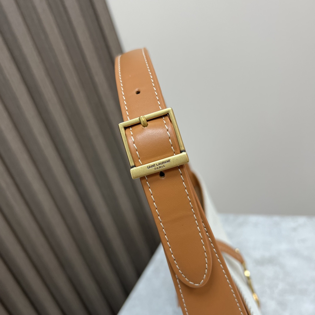 y*l le 5 À 7 in canvas and leather grege and bR1ck 9 x 6.3 x 2.5 inches