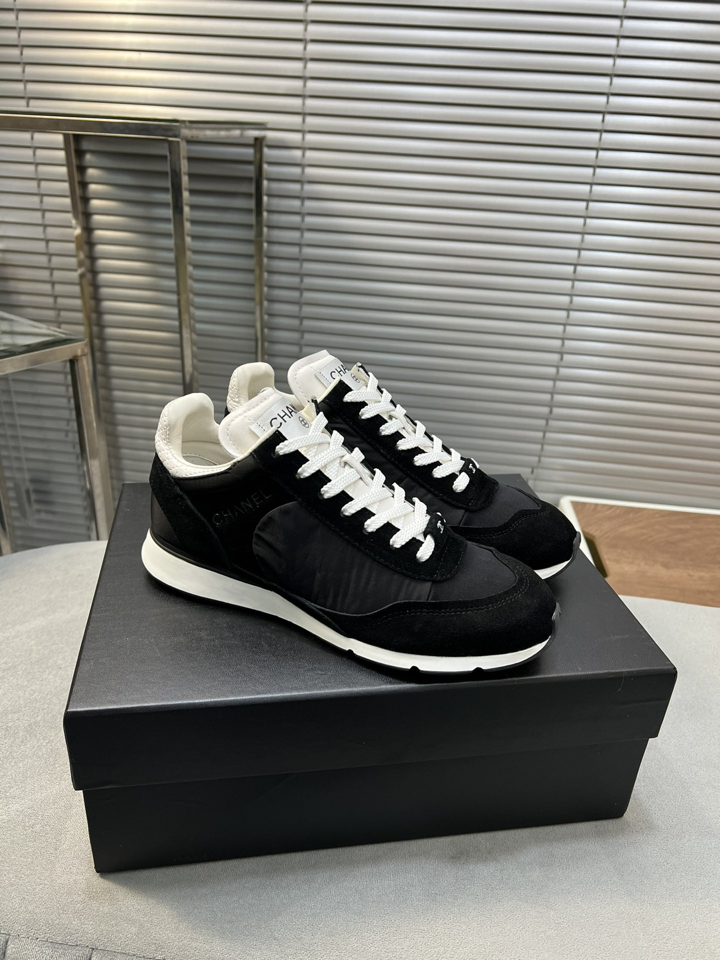 ua Ch*el sneakers fabric, suede kidskin & suede calfskin