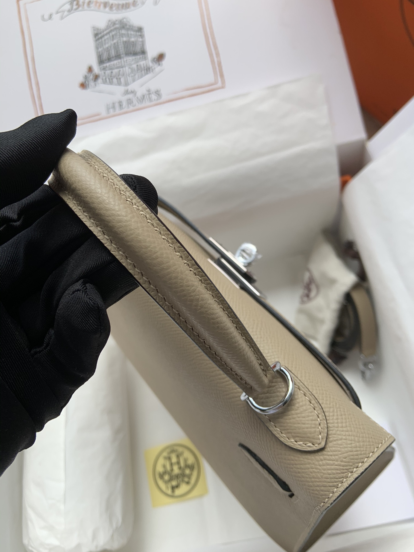 H**mes Kelly Silver-tone Hardware 25 28