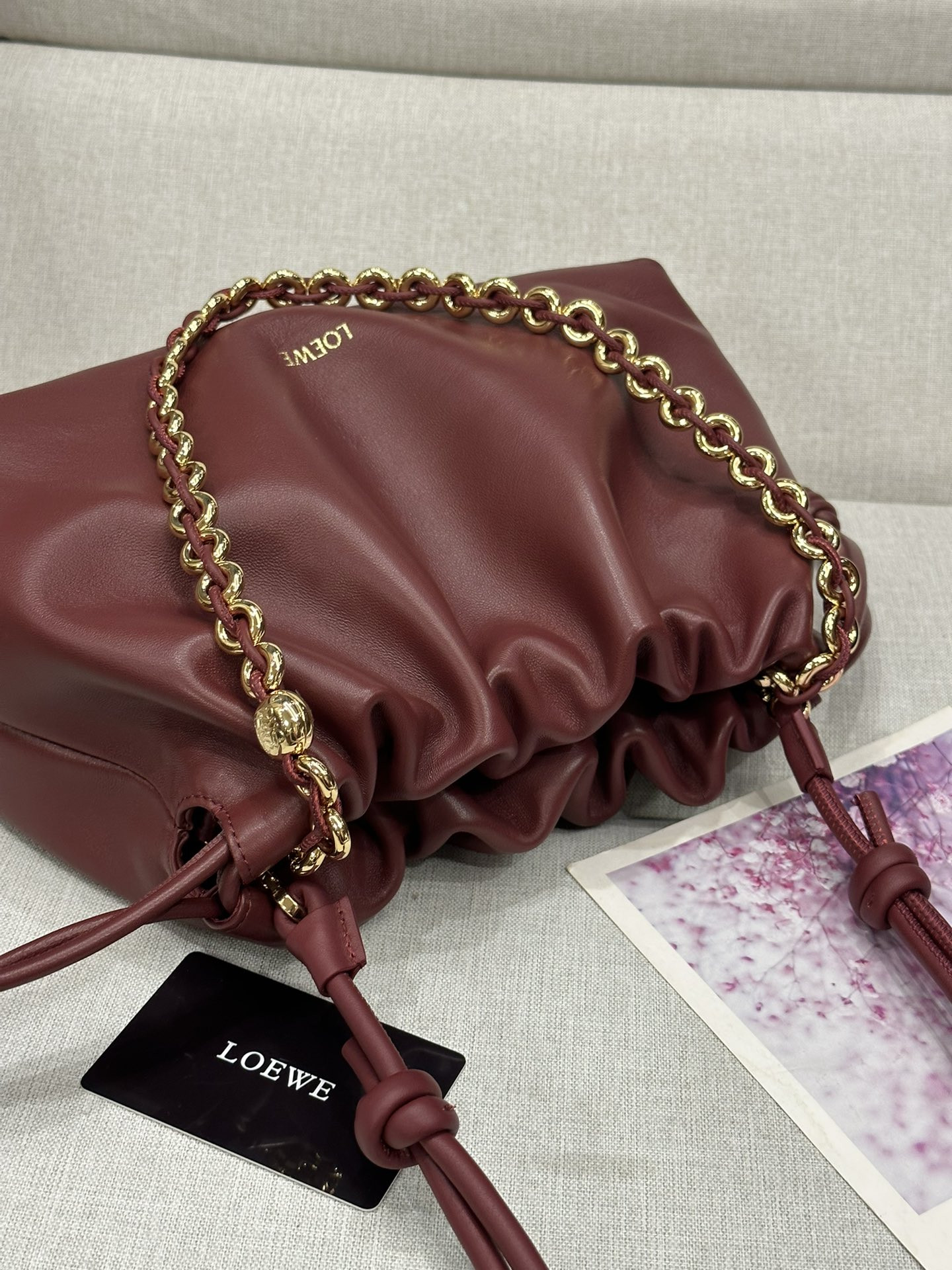 L0ew* medium flamenco purse in mellow nappa lambskin 30x10.5x20cm