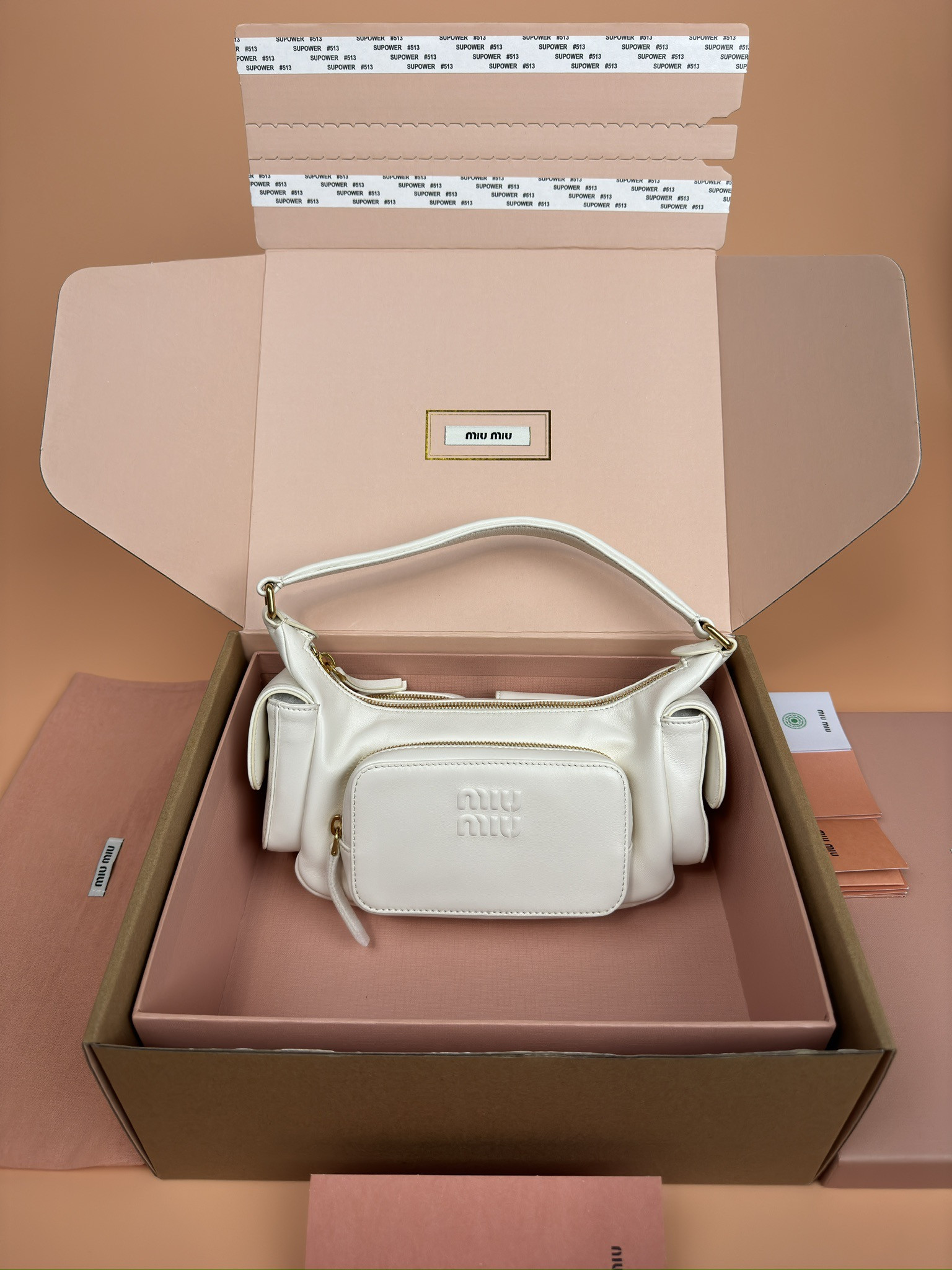 M1v M1v hobo nappa leather pocket bag  12x21x6cm