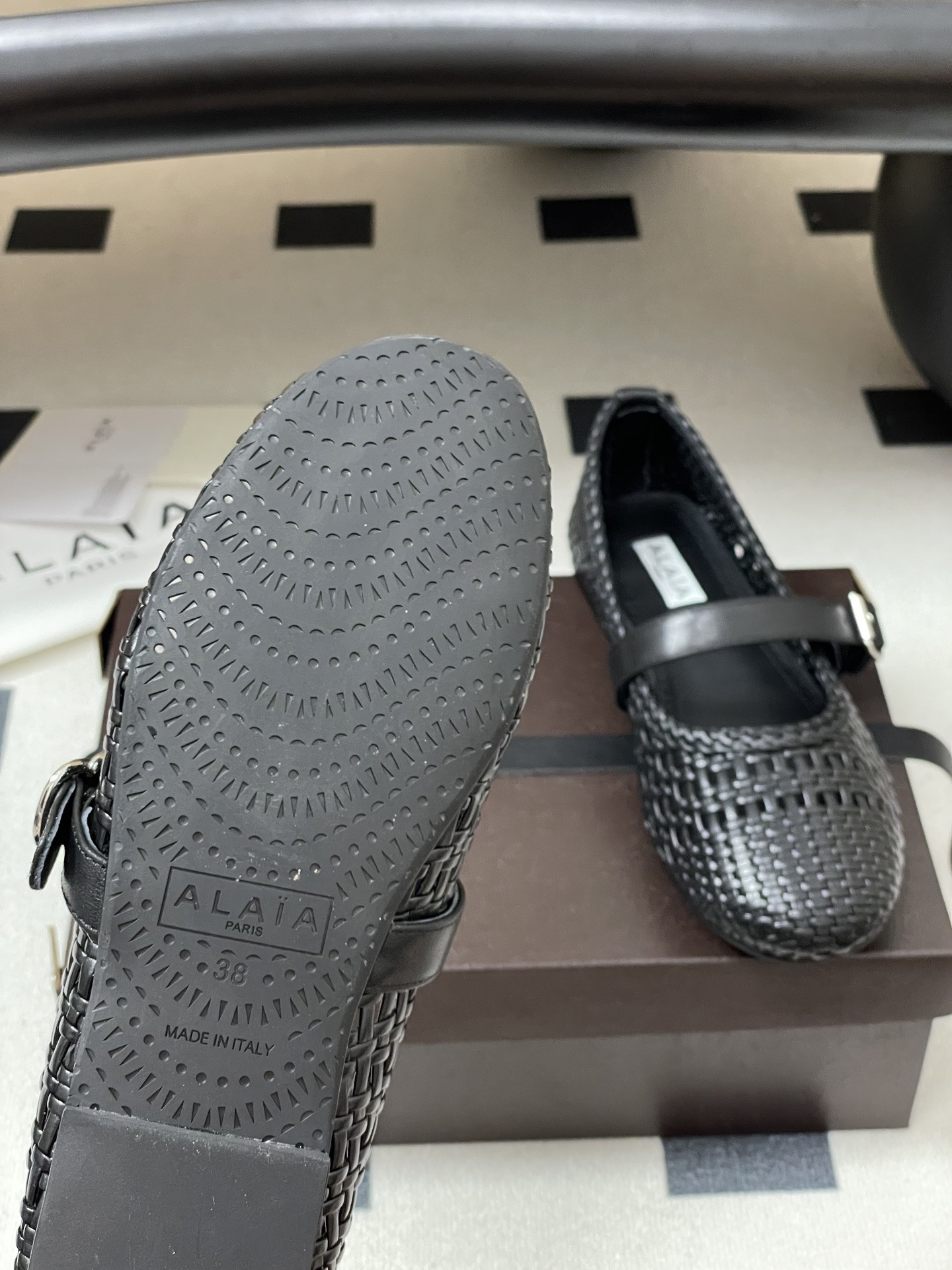 ua alaïa hollow woven mary jane flats(cusT0mized size 7-10 days production time)
