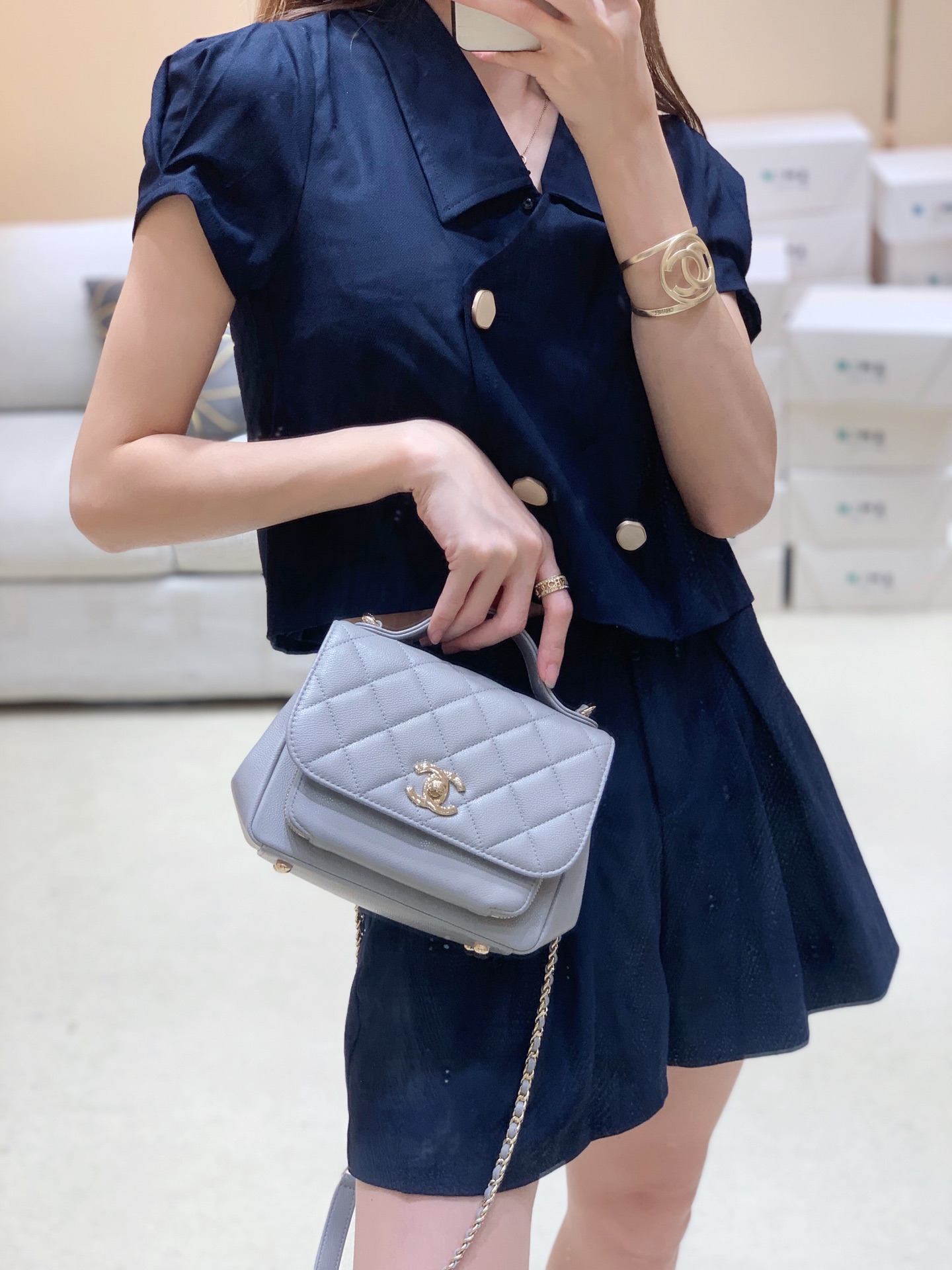 Ch@nel Flap Bag-25x21x7CM