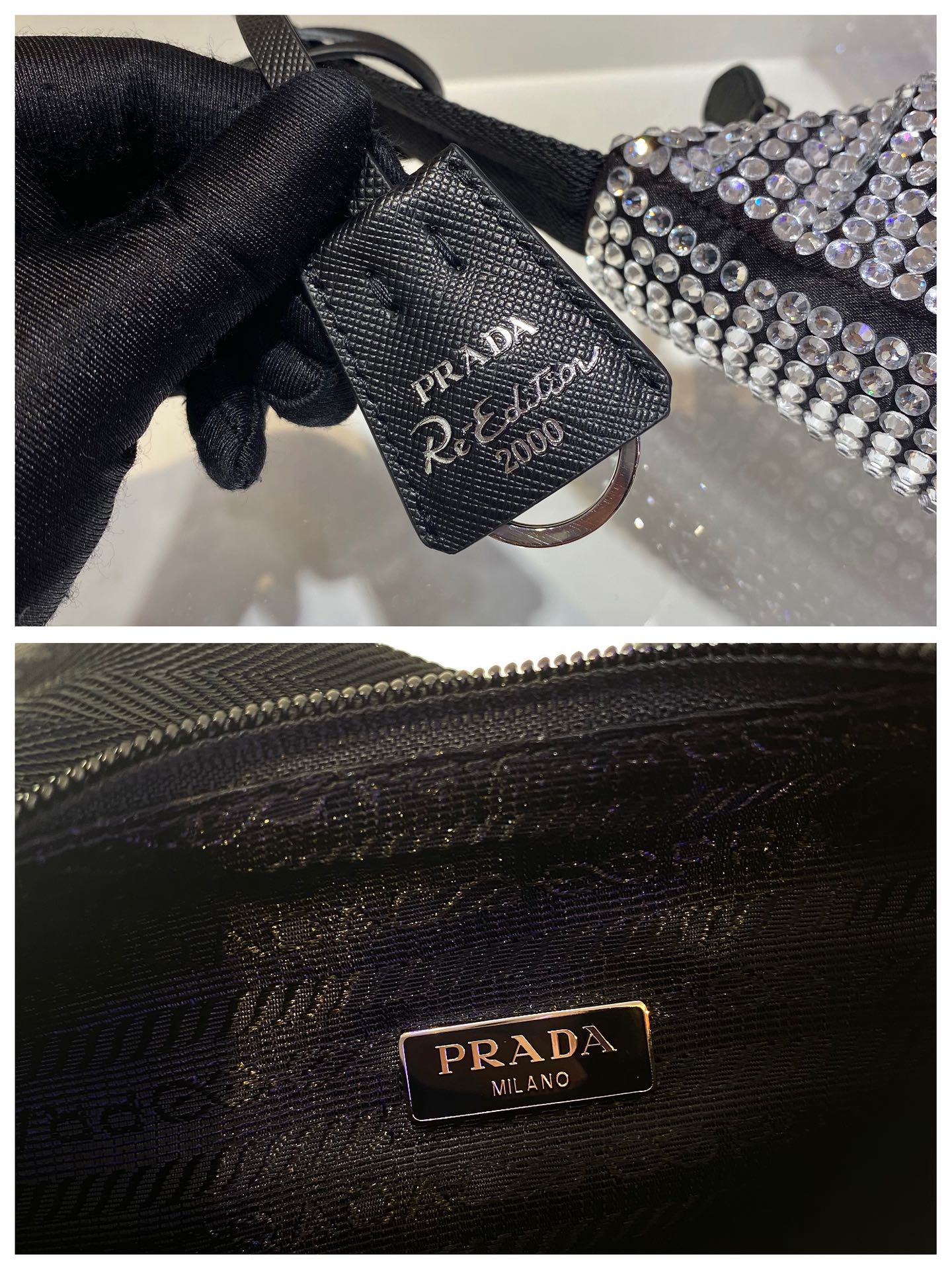 Pra*a nylon 1ne515 hobo bag-23*14*5cm