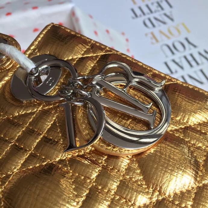 lady D*or bag-gold hardware-20*16.5*8cm