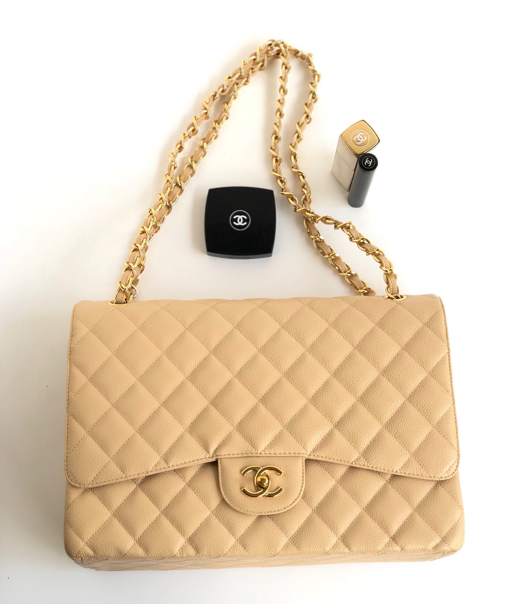 Ch@nel Flap Bag-Caviar Leather-Maxi-33CM