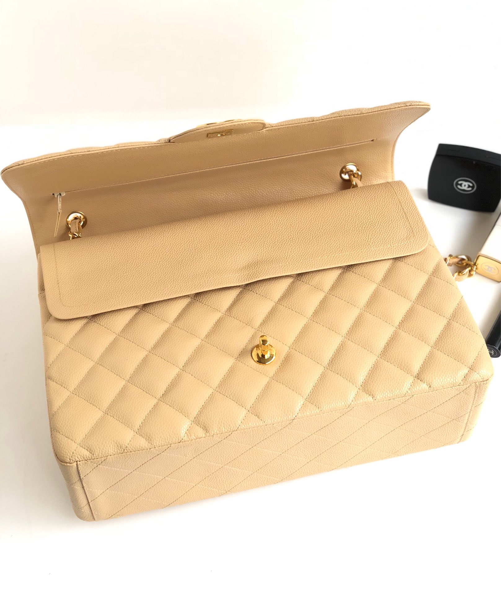 Ch@nel Flap Bag-Caviar Leather-Maxi-33CM
