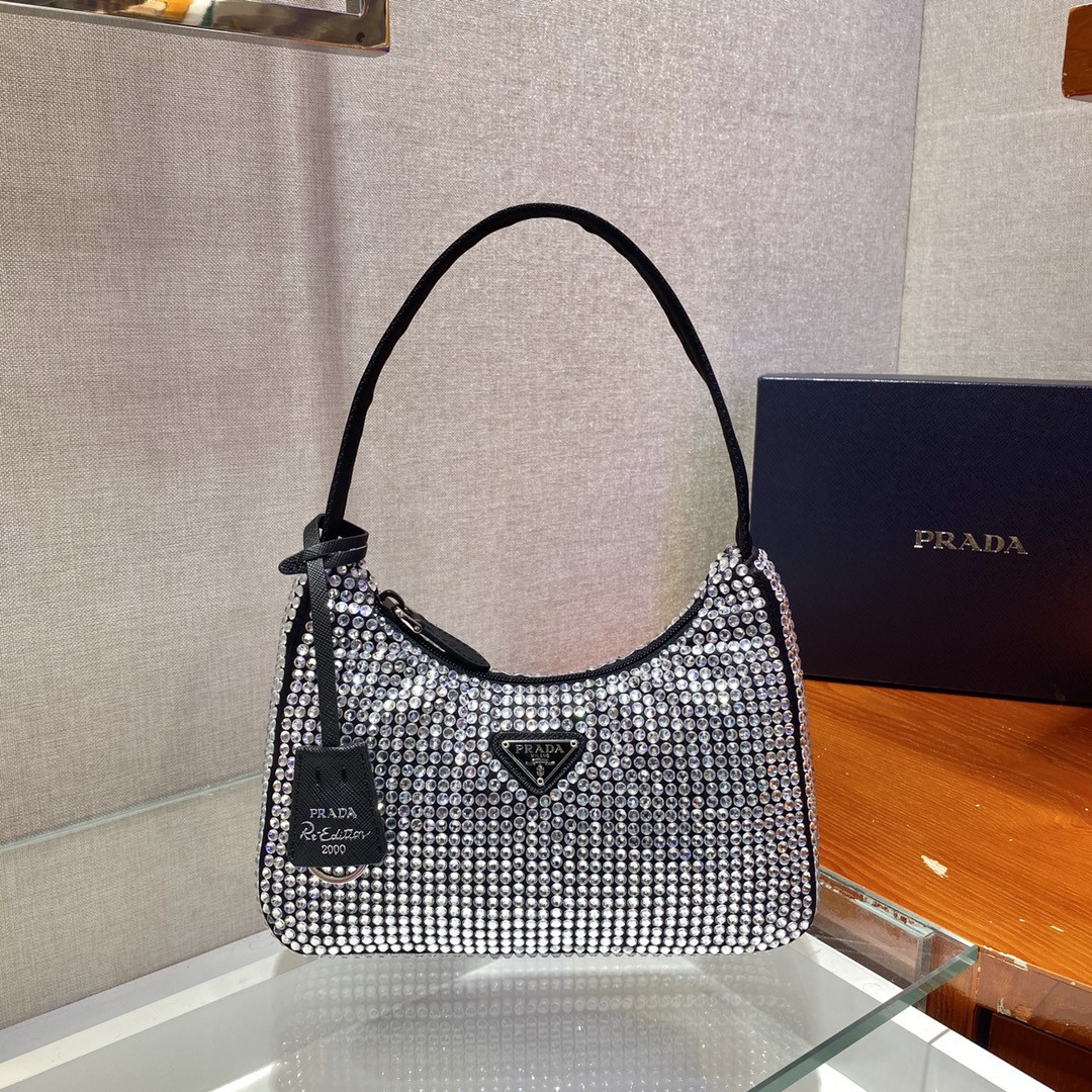Pra*a nylon 1ne515 hobo bag-23*14*5cm