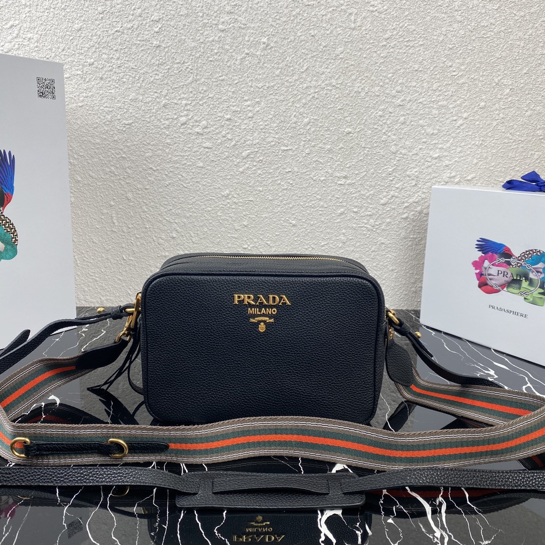 Pra*a leather cross-body bag-1bh082-22x15x9cm