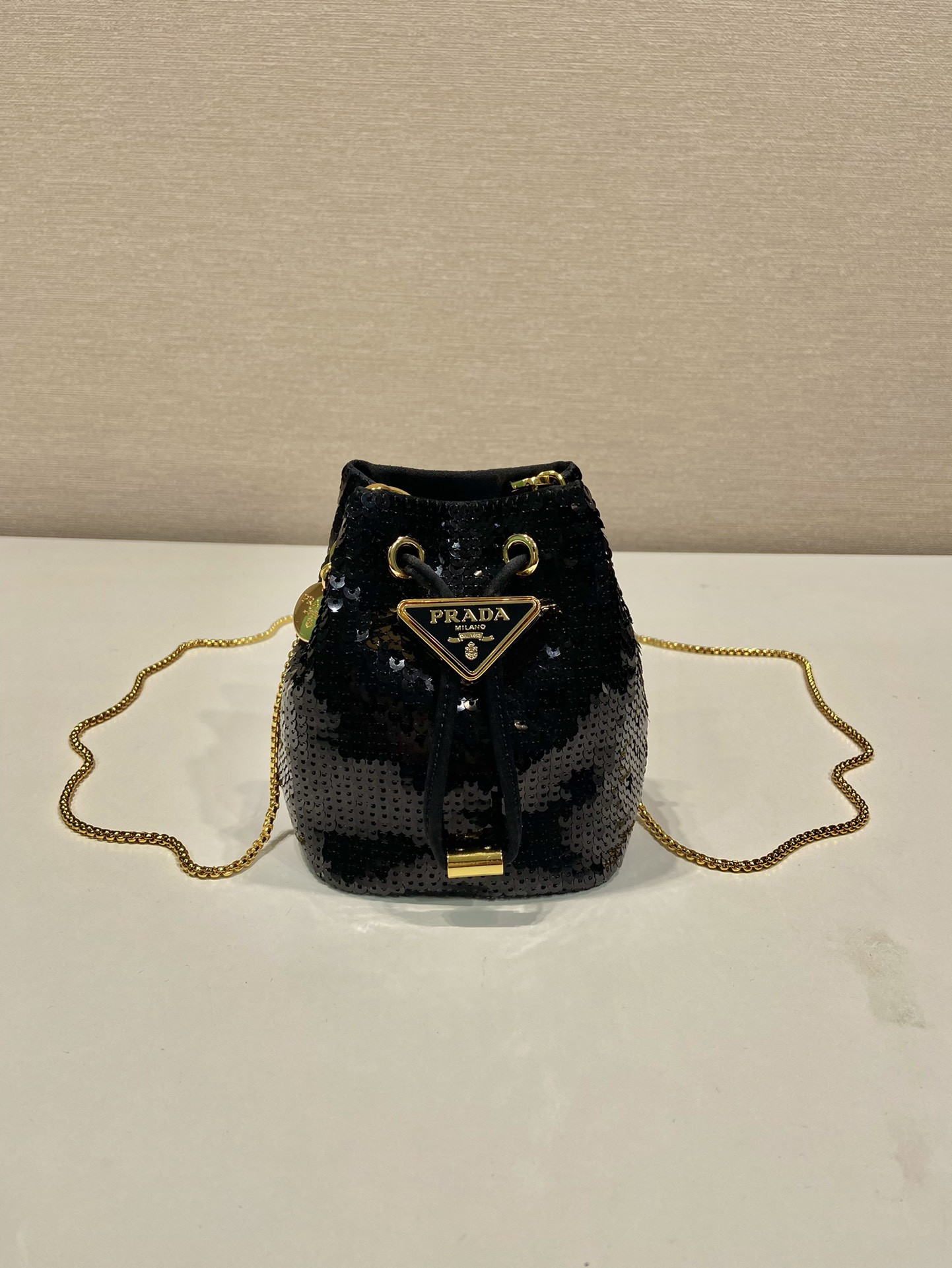 Pra*a sequin bucket 1nr016 bag-10*12*7cm