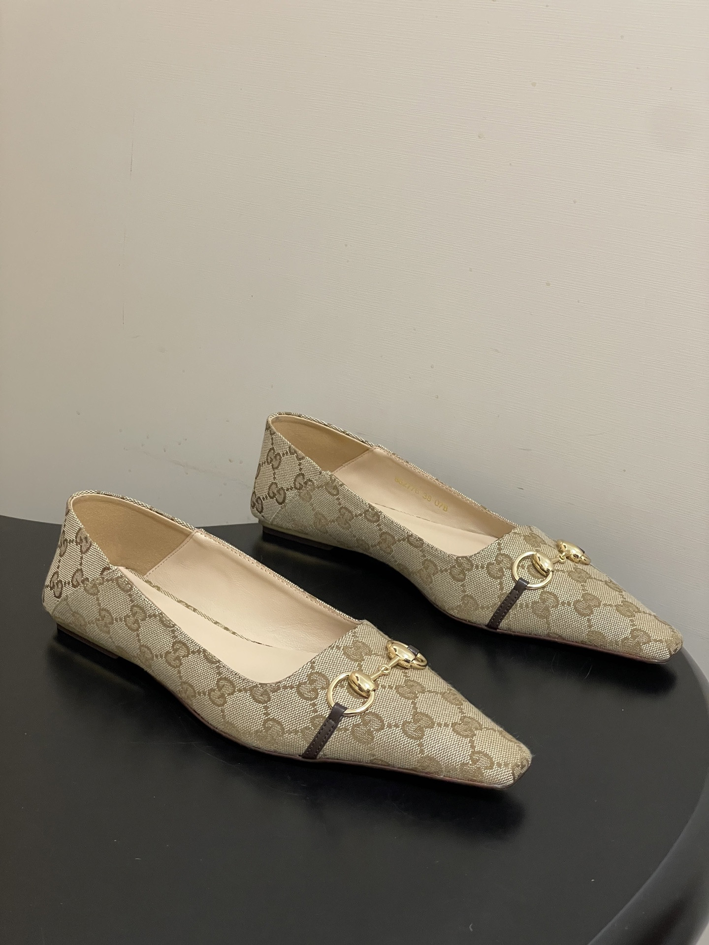 Gv*c* Women's Vittoria Ballerina In Sand And Brown GG Canvas