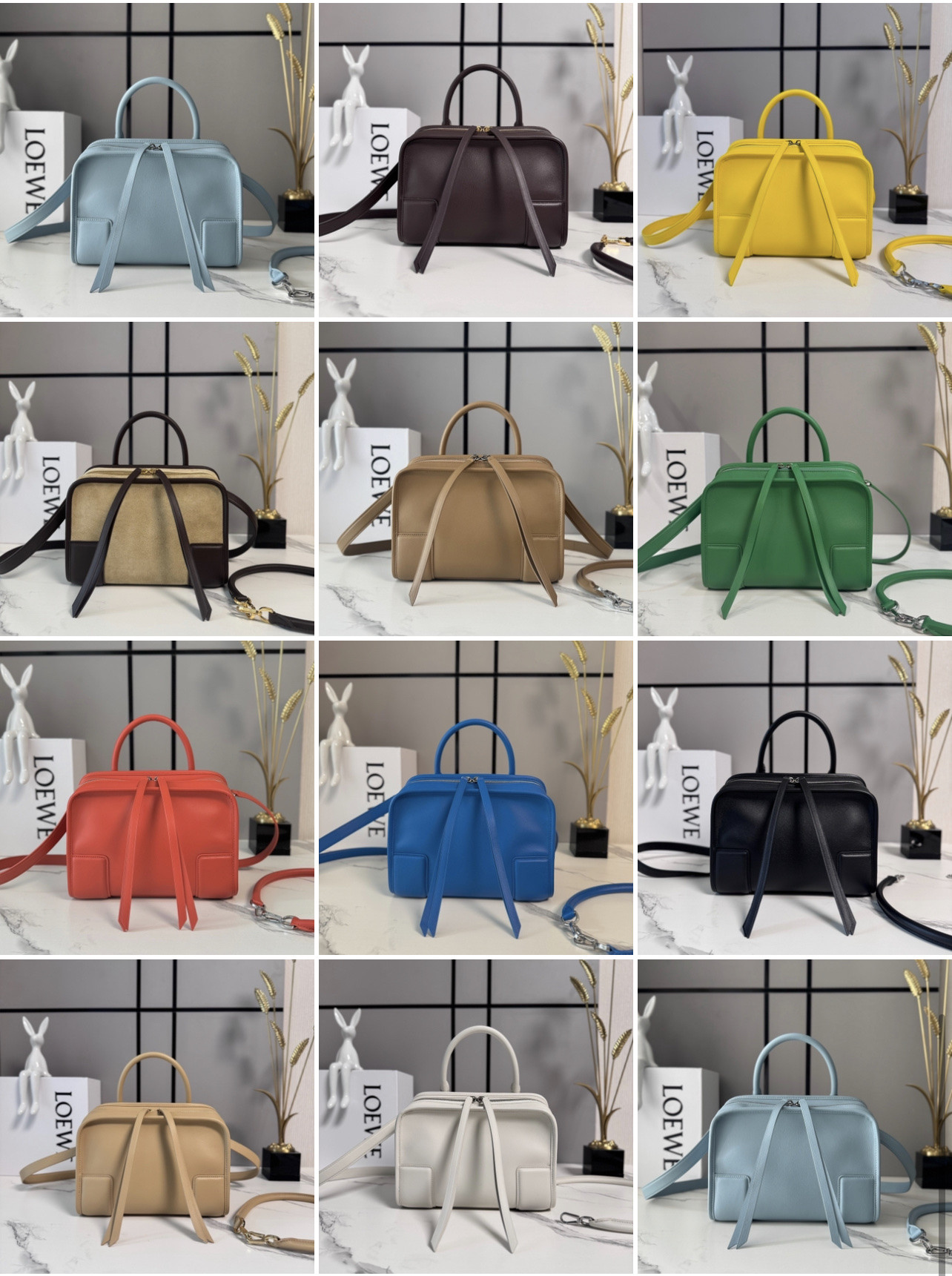 LOE*WE Amazona Mini Leather Top Handle Bag-24.5*10*18.5CM