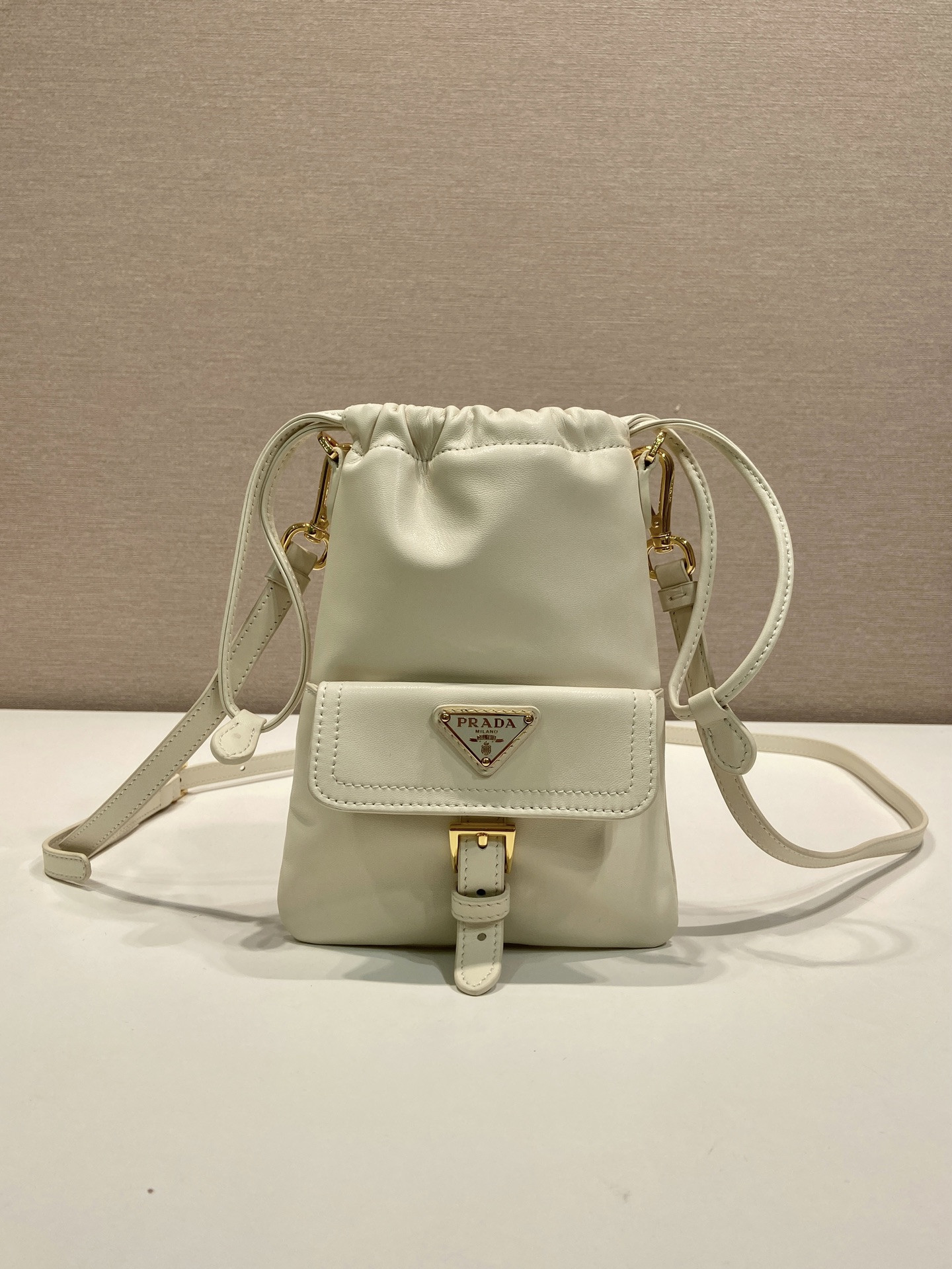 Pra*a leather Phone Bag-1MS017-14*20CM