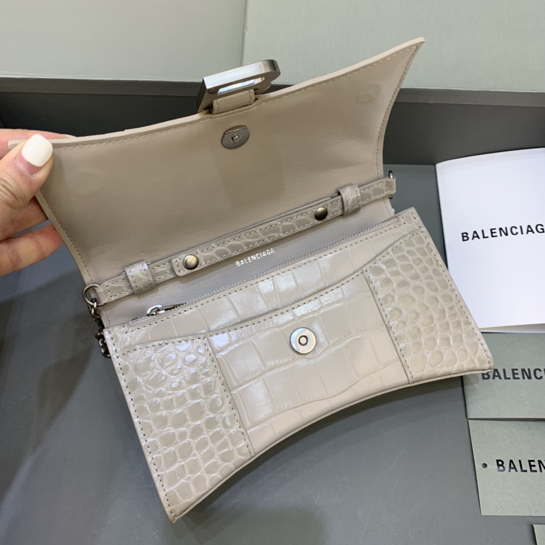 Ba*len*cia*ga hourglass wallet on chain-19*4*12cm