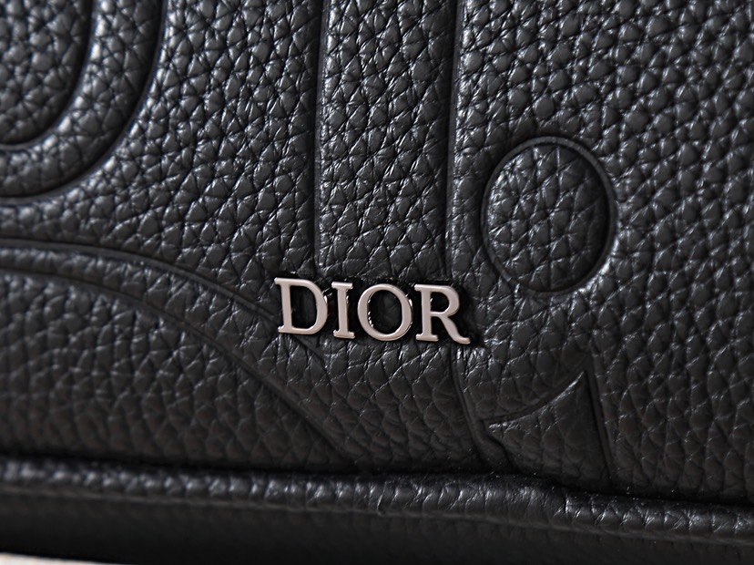 Di*or Zipped Briefcase BlackGravity Leather-37 x 28 x 6CM