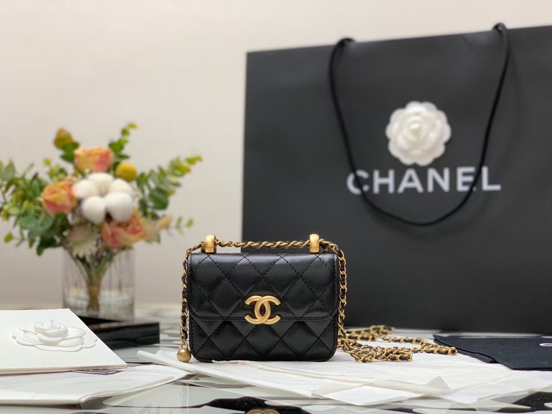 Ch@nel Quilted Pearl Crush Clutch With Chain Bag-12*9*2CM