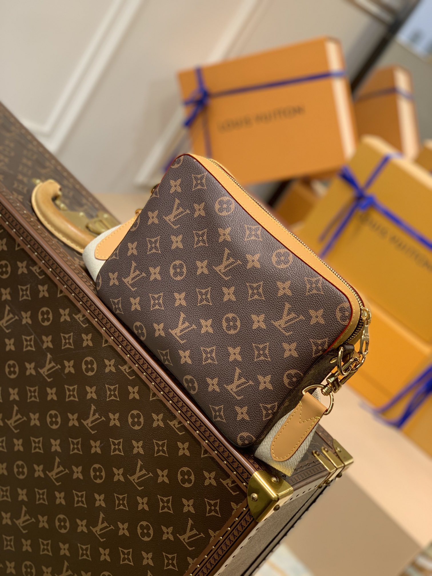 l0*is V*t0n trio handbags-m45965-25*18.5*7cm
