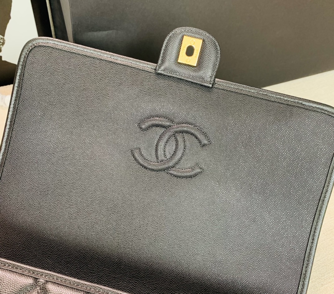 Ch@nel Caviar Leather Briefcaseg-31.5*31*9CM