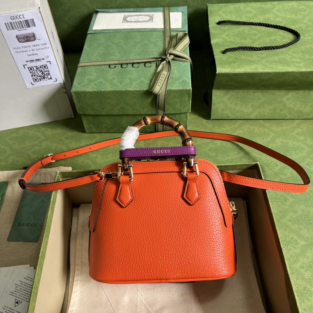 G*u*i diana bamboo mini tot bag-20x16x8.5cm