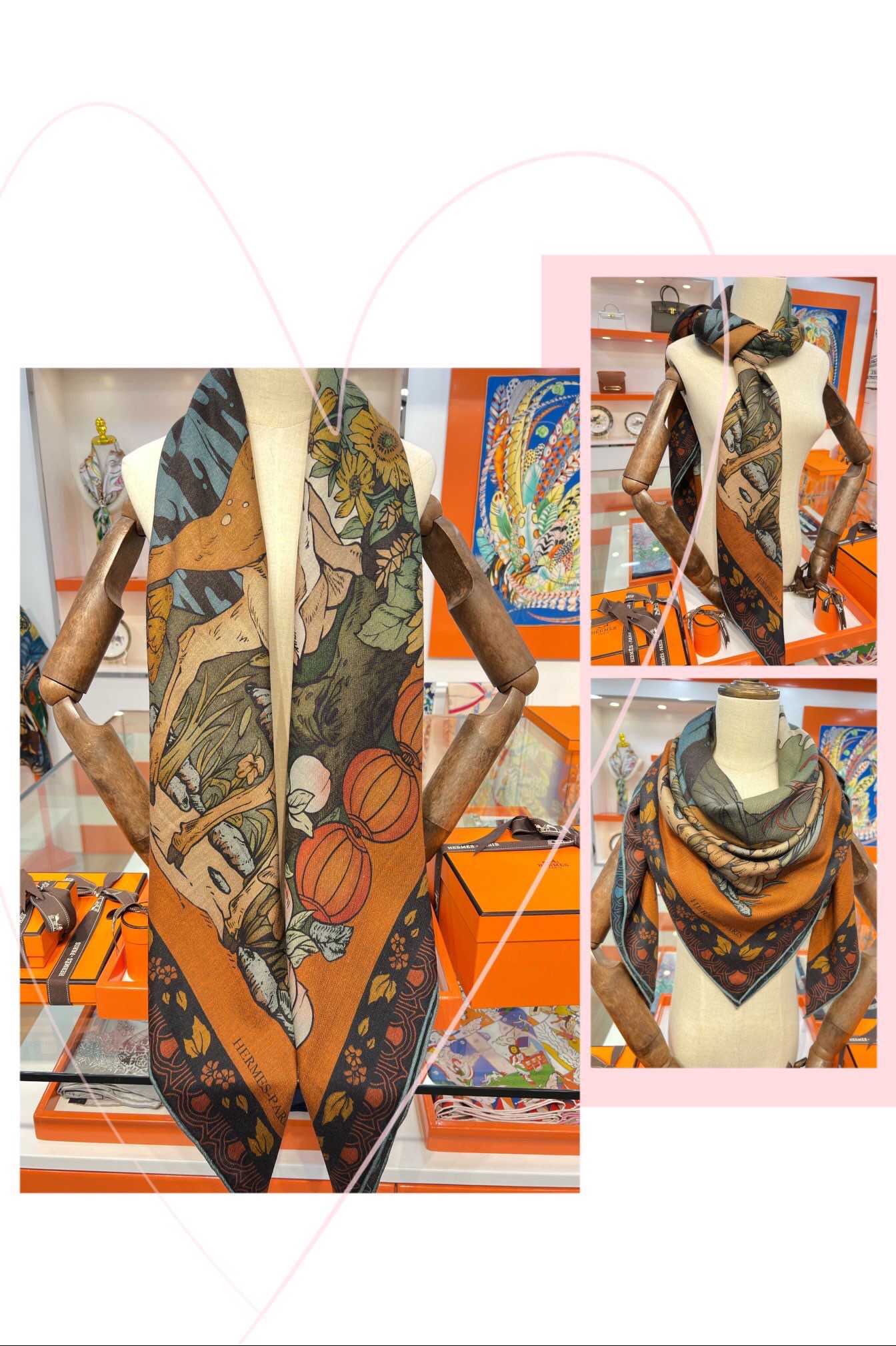 H**mes shawls-140*140cm