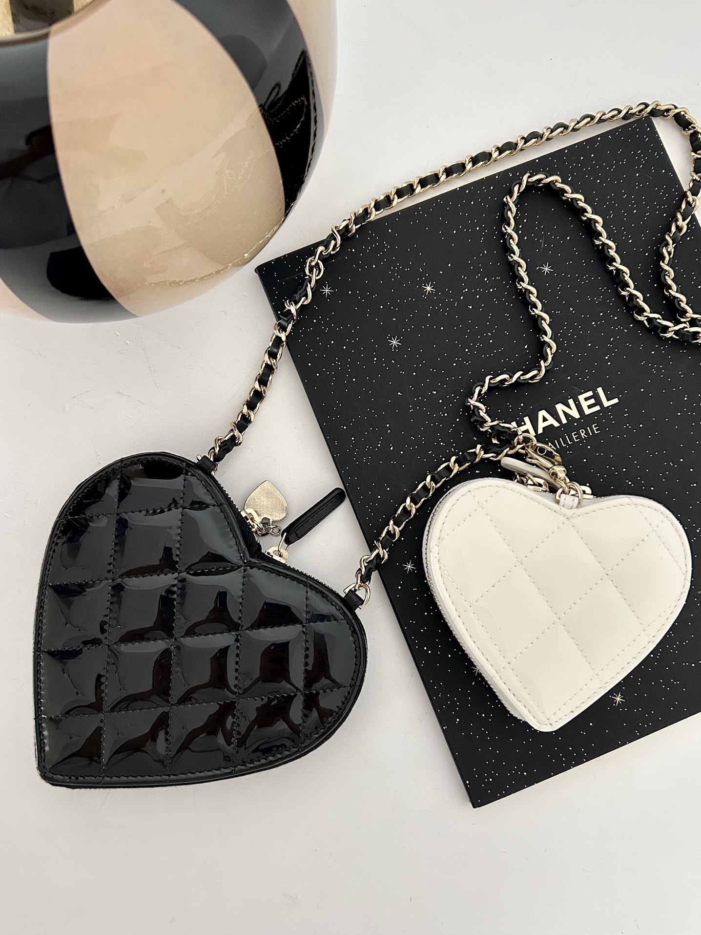 Ch@nel Love Patent Leather Twin Bag-13.3*15*2CM