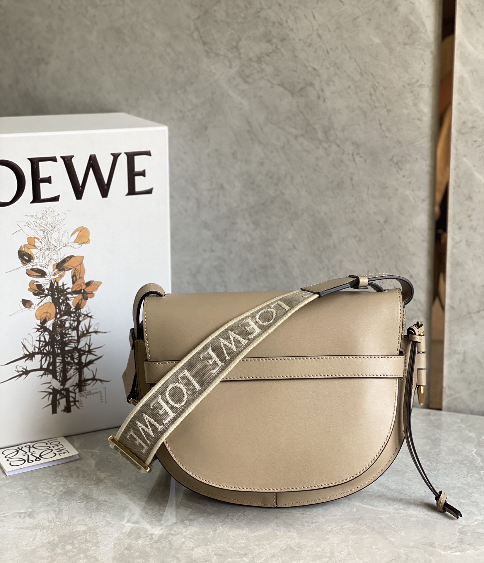 L0ew* puzzle gatedual bag-25*19*11.5cm