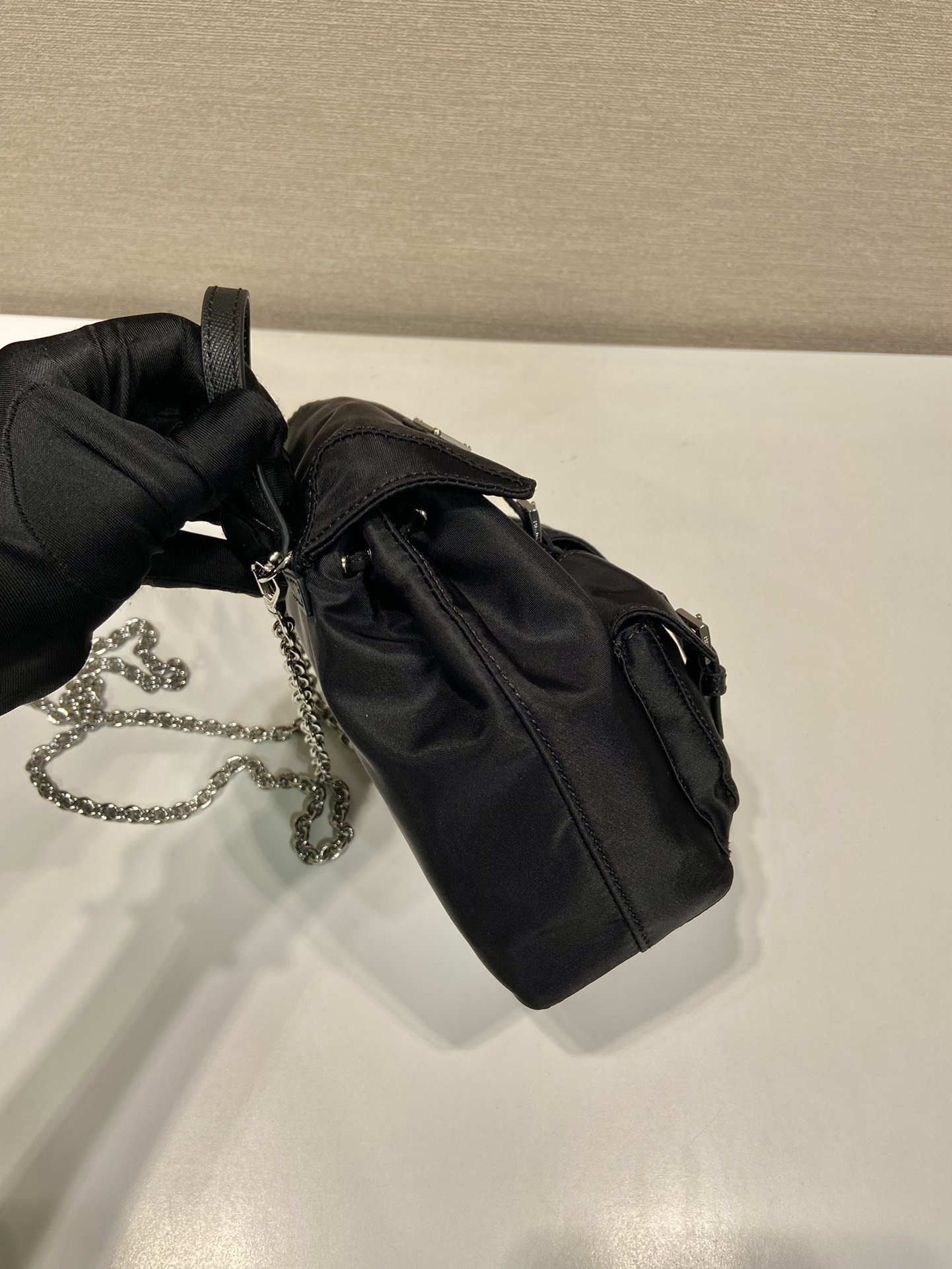 Pra*a re-nylon 1bh029 backpack-17*18.5*8cm
