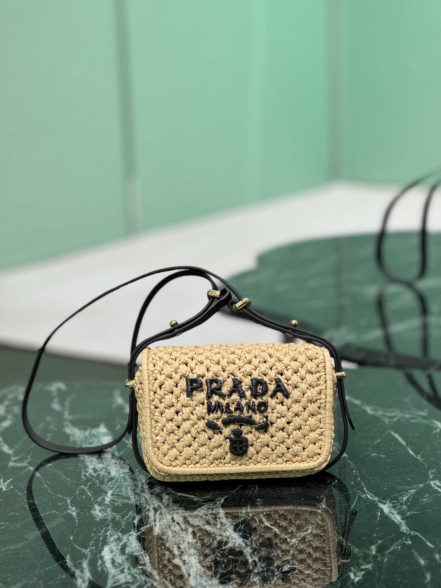 Pra*a woven bag-1bd362-6*12*6cm