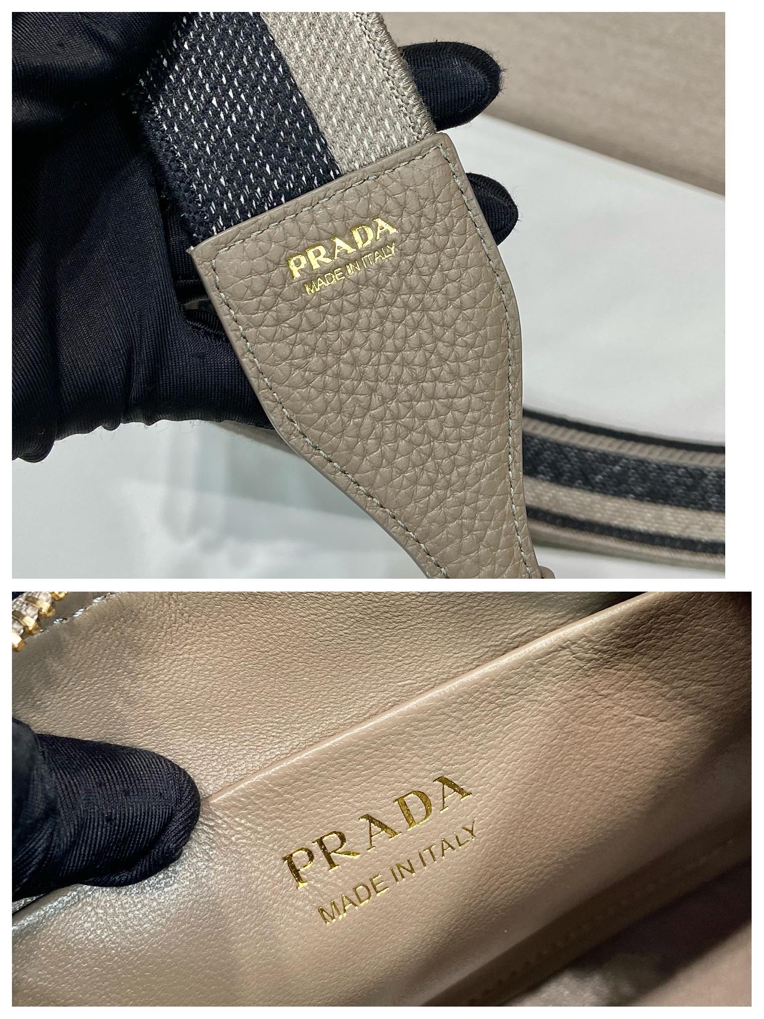 Pra*a leather shoulder bag-1bh193-24*18*6cm