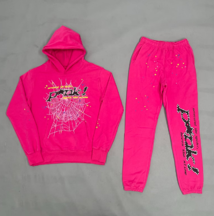 Men’s Sp5der Print Tracksuit Two Piece Set