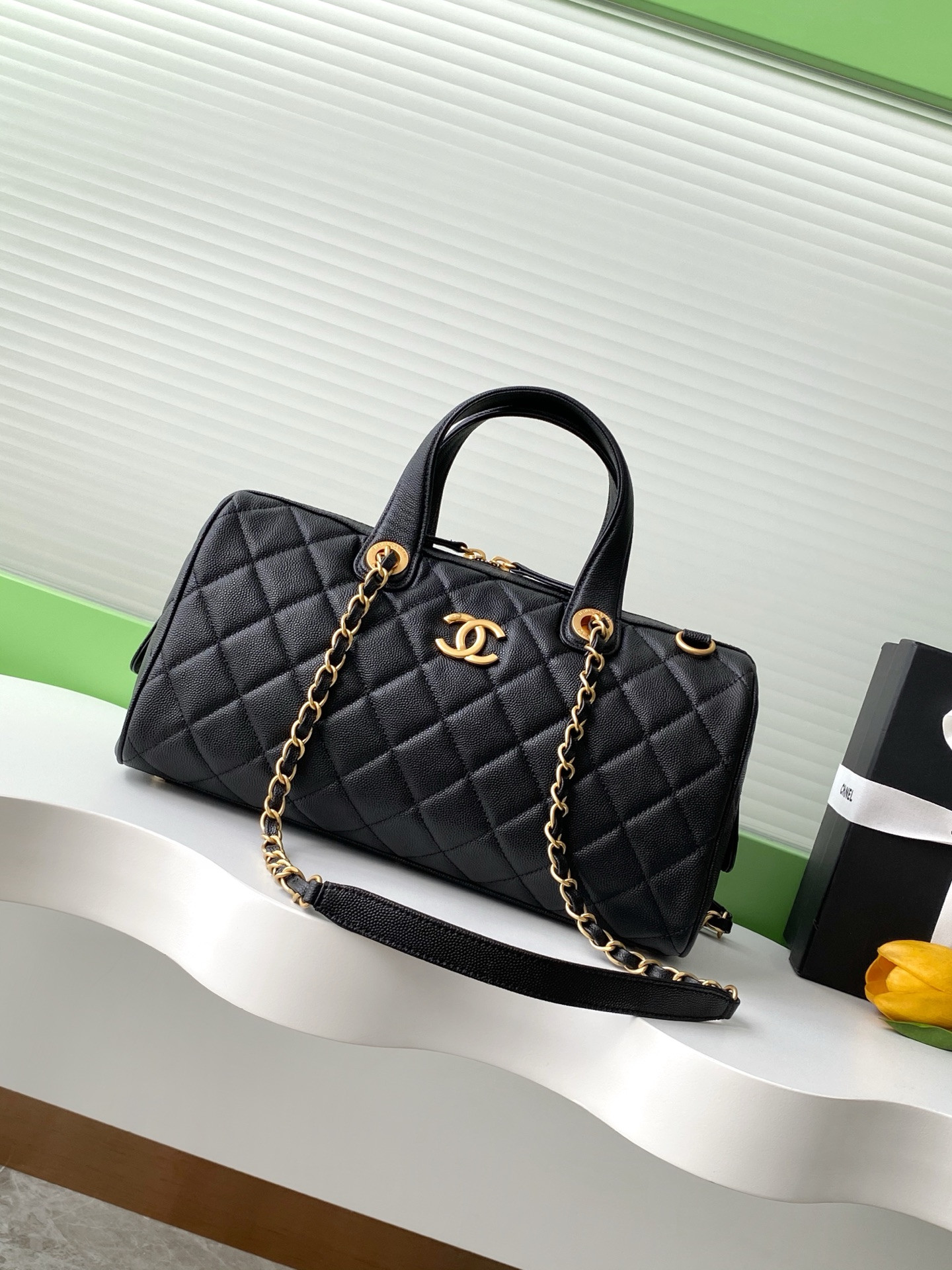 Ch**el large bowling bag as5579 17x31x13cm