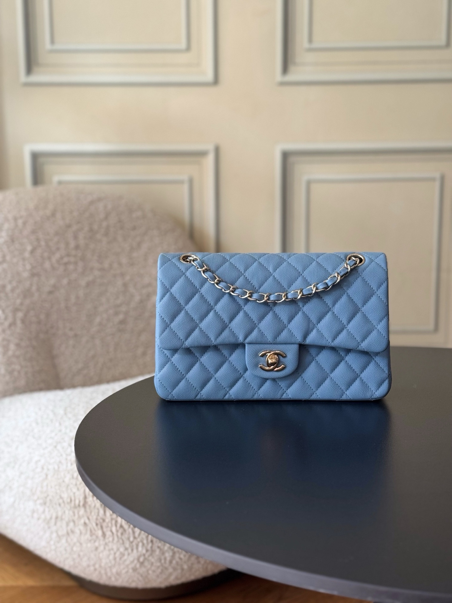 Ch**el classic flap handbag cf 25.5x15.5x6.5cm