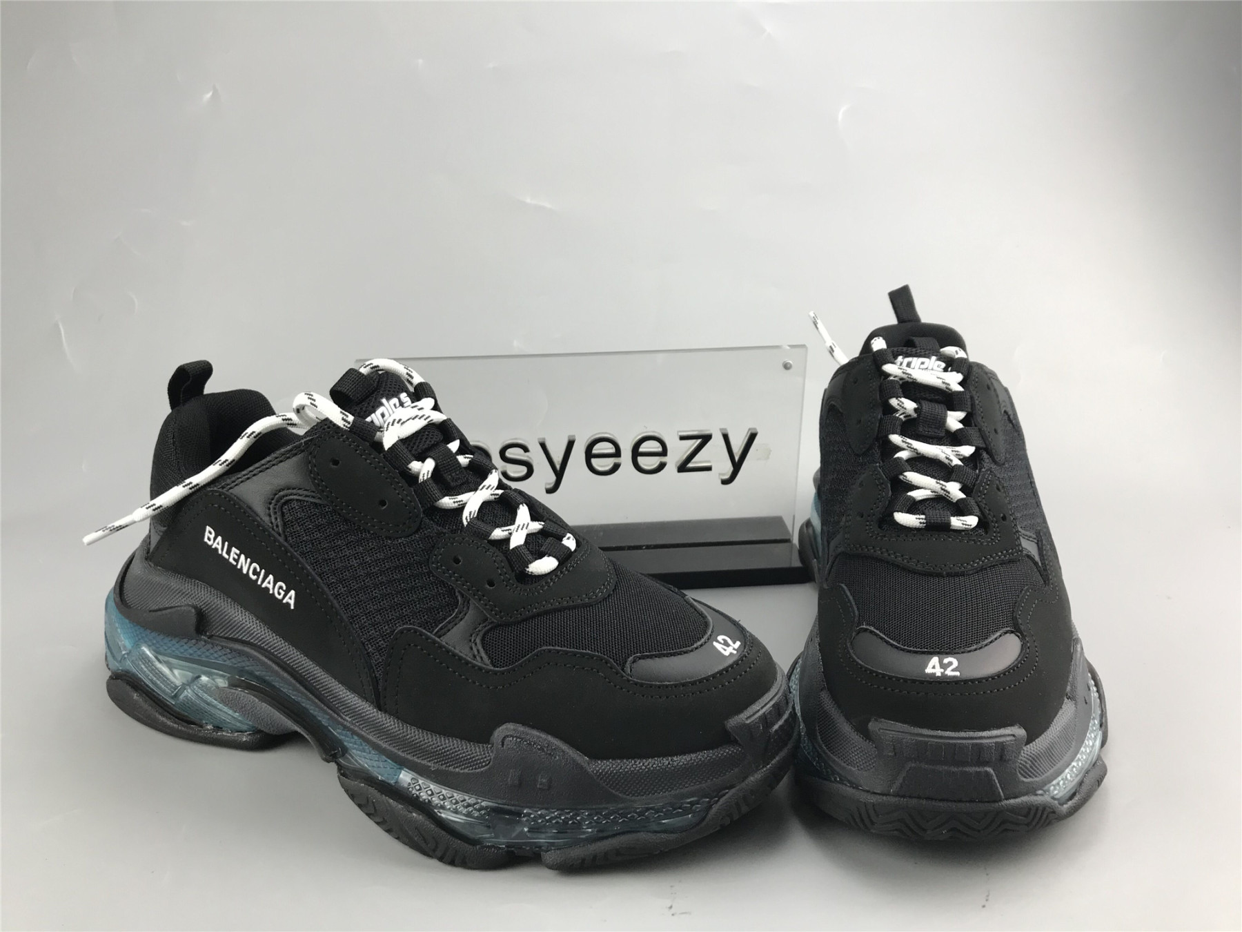 UA TRIPLE S CLEAR SOLE SNEAKER BLACK LAKE BLUE