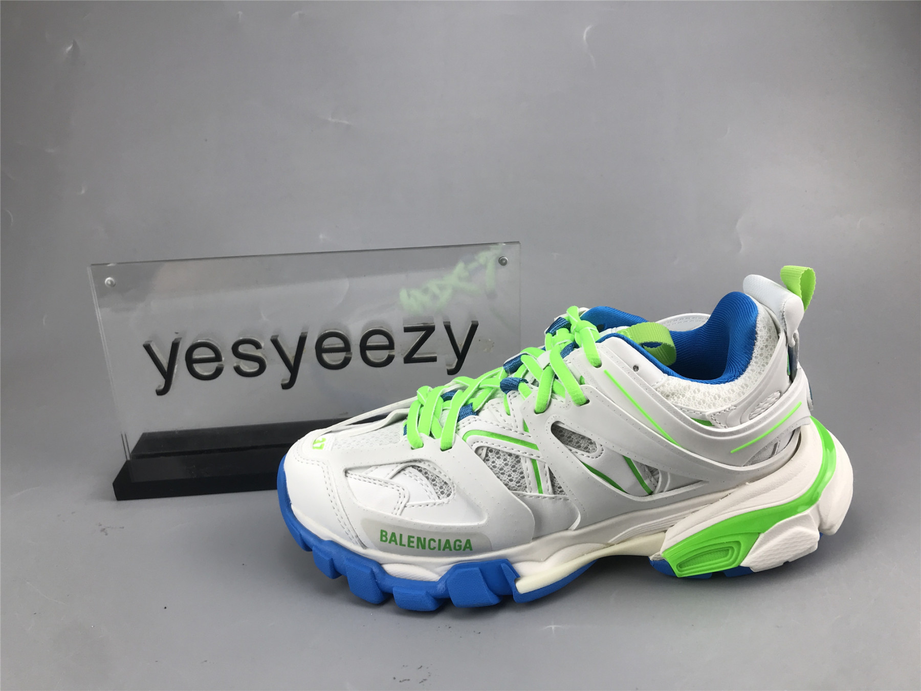 UA TRACK SNEAKER WHITE BLUE GREEN