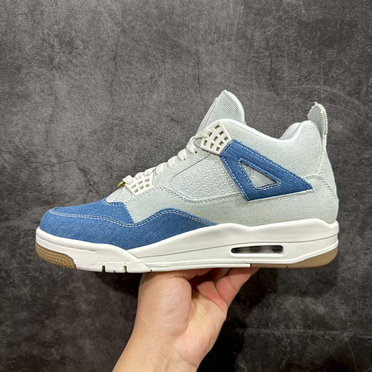 ua jordan 4 retro tex De*1m worn blue