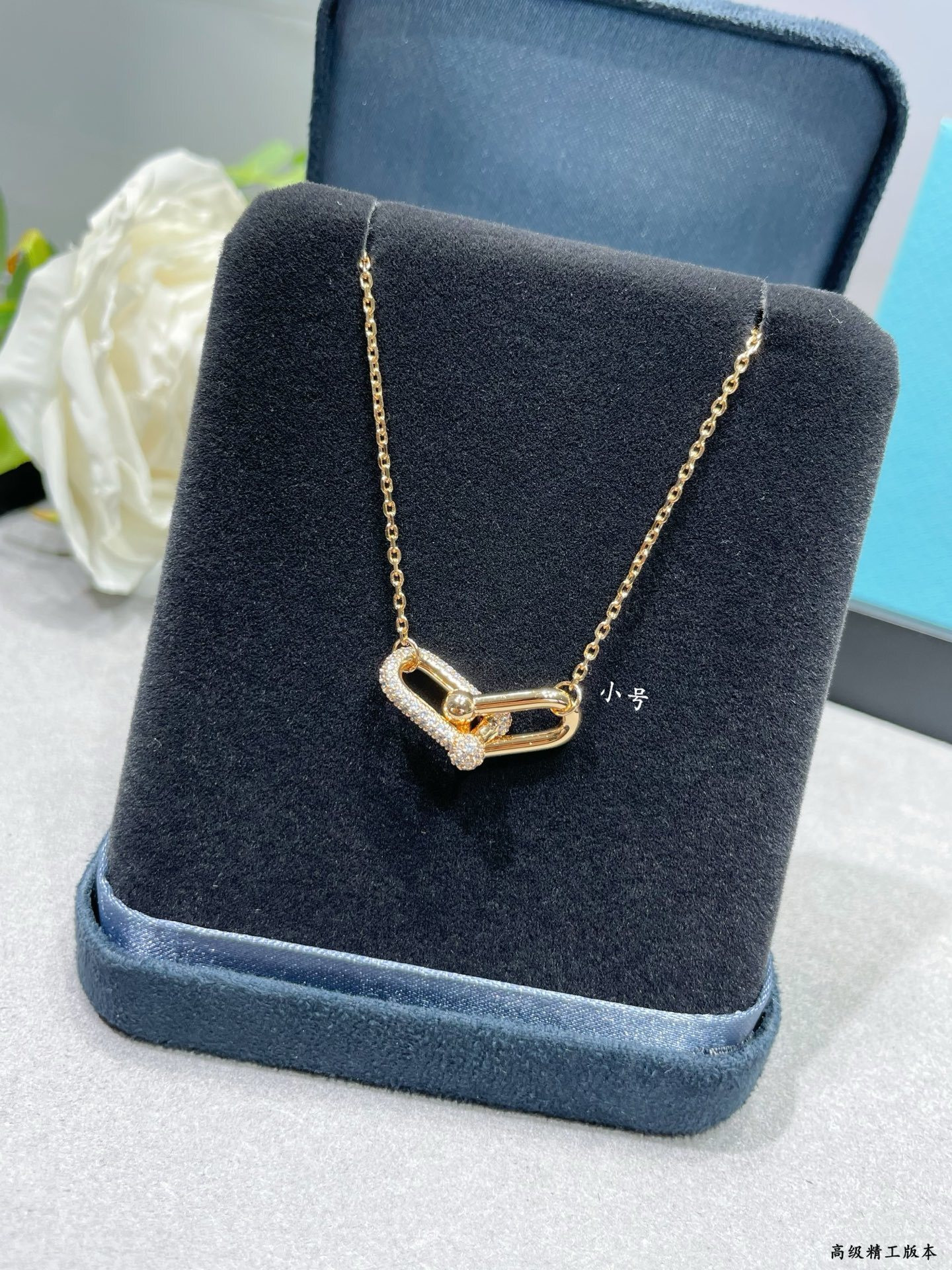 t*f*ny & co. D1am0nd-encrusted double-ring necklace