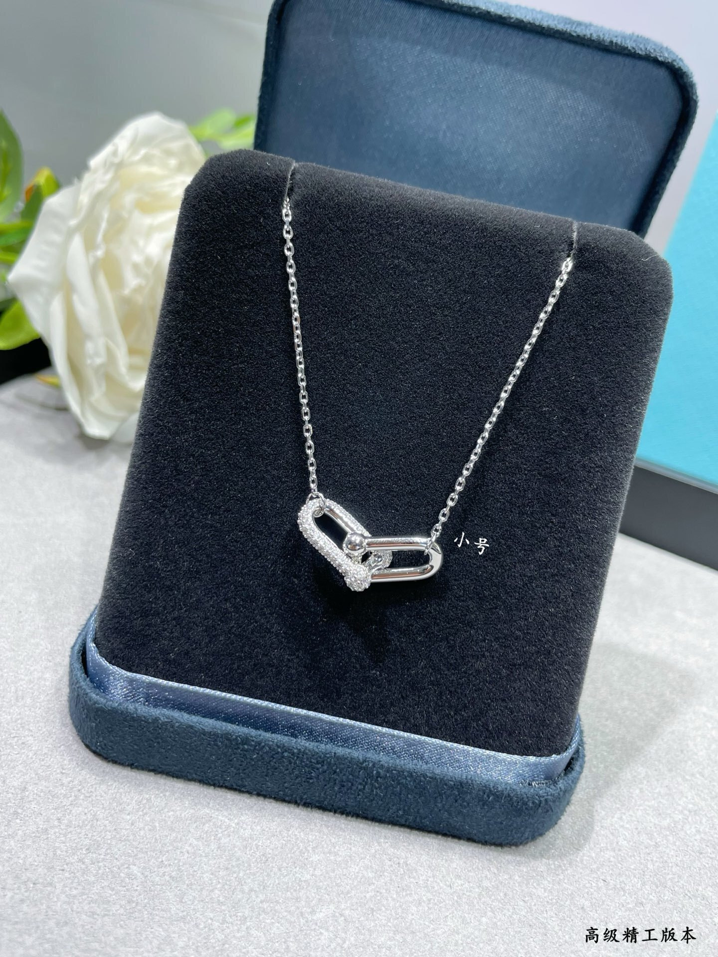 t*f*ny & co. D1am0nd-encrusted double-ring necklace