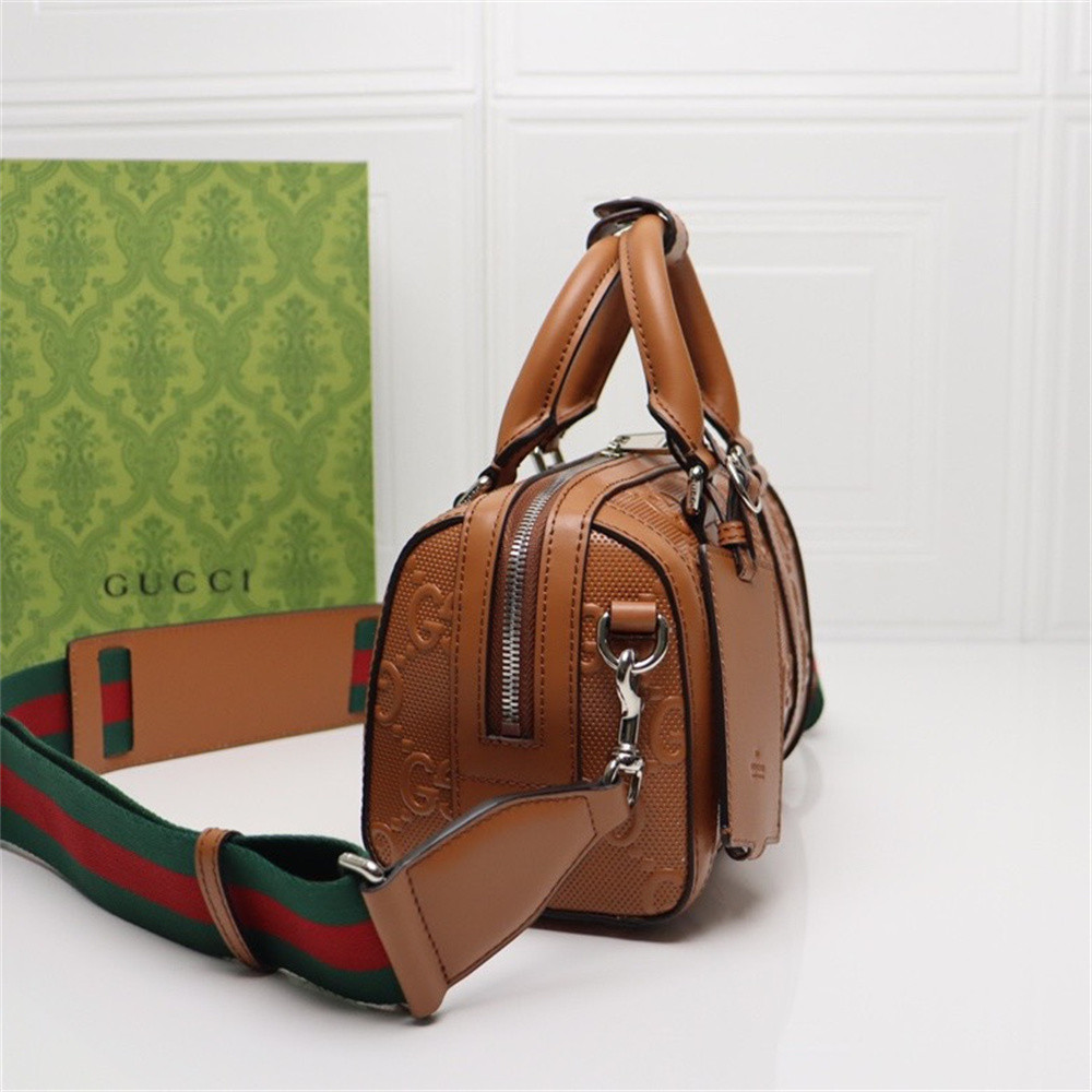 Gvc*1 JUMBO GG MINI DUFFLE BAG BROWN 8.6"W x 5.9"H x 4.9"D