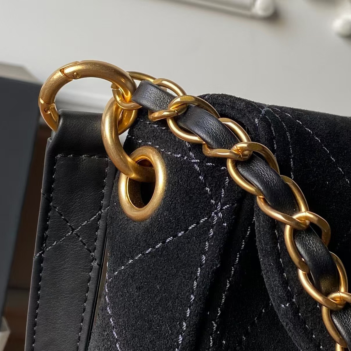 Ch**el Suede Handbag 24x30x8cm
