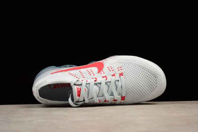UA Nike Air Vapormax Flyknit Pure Platinum University Red Shoes