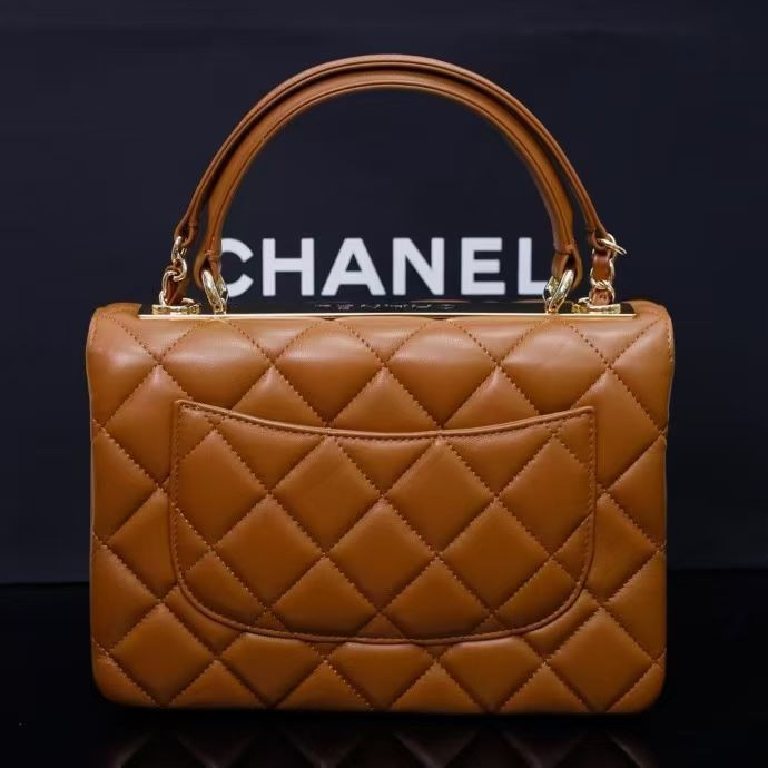 Ch**el flap bag with top handle 17x25x12cm