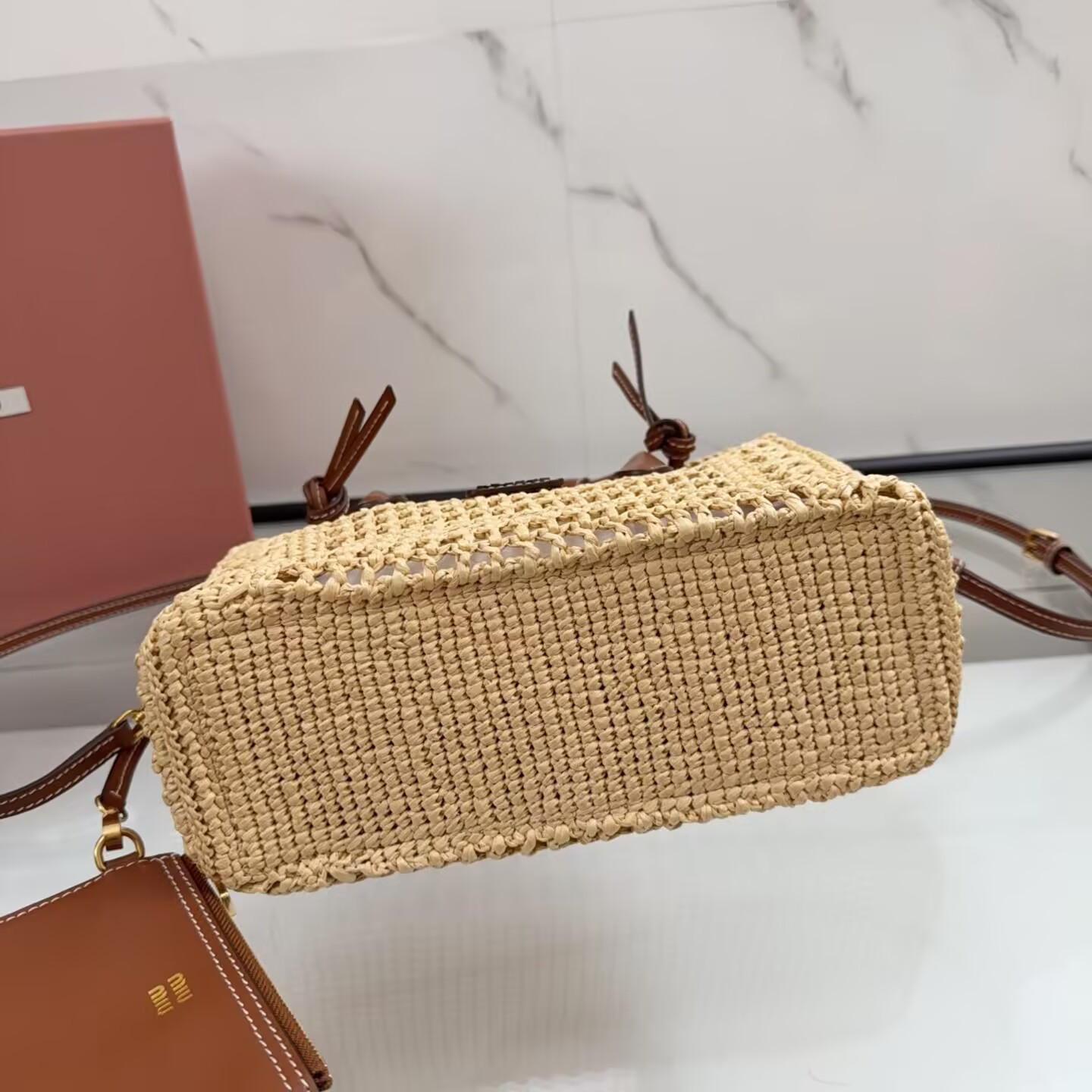 M1v M1v raffia handbag 14x25.5x9.5cm