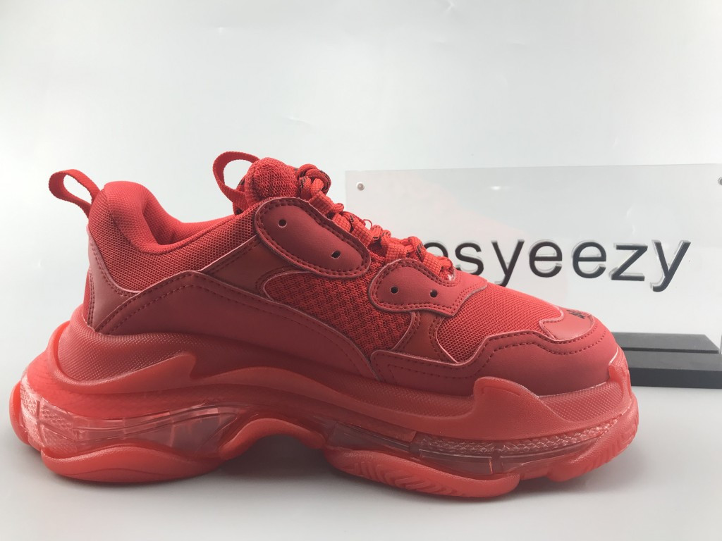 UA TRIPLE S CLEAR SOLE TRAINERS RED