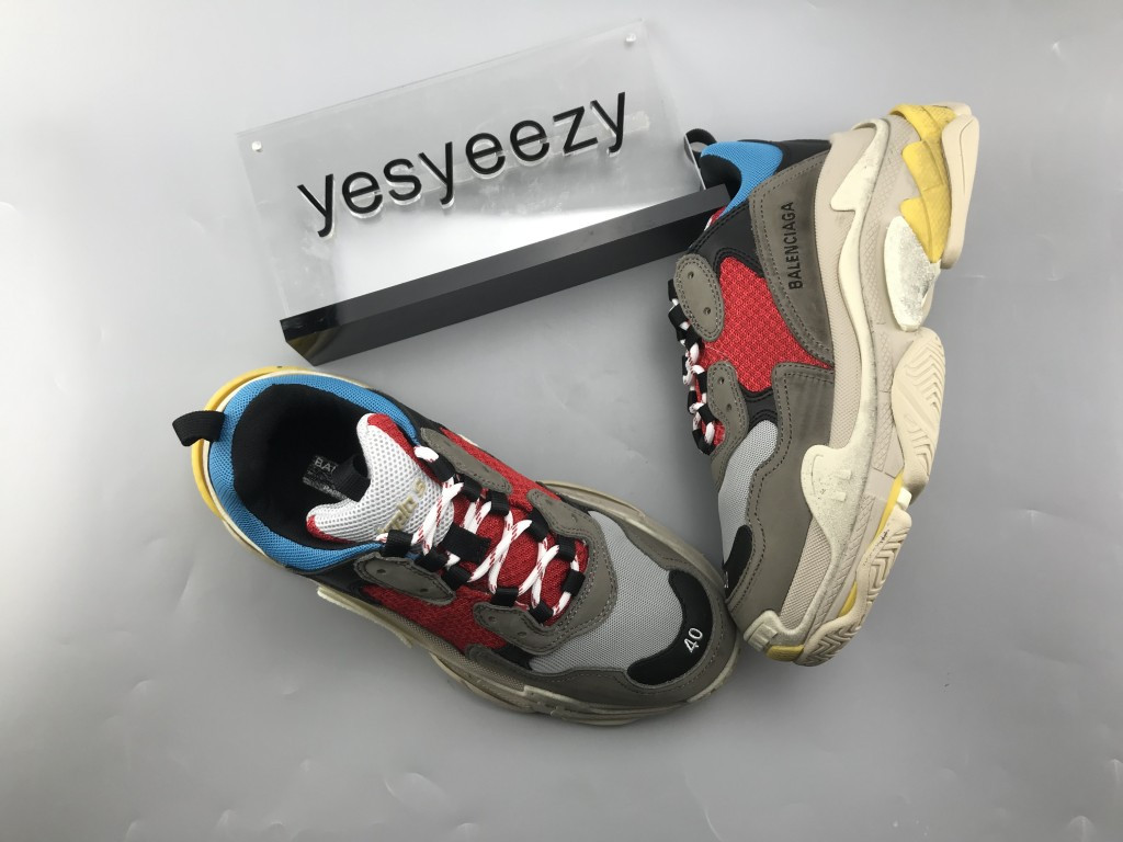 UA TRIPLE S TRAINERS GREY RED BLUE