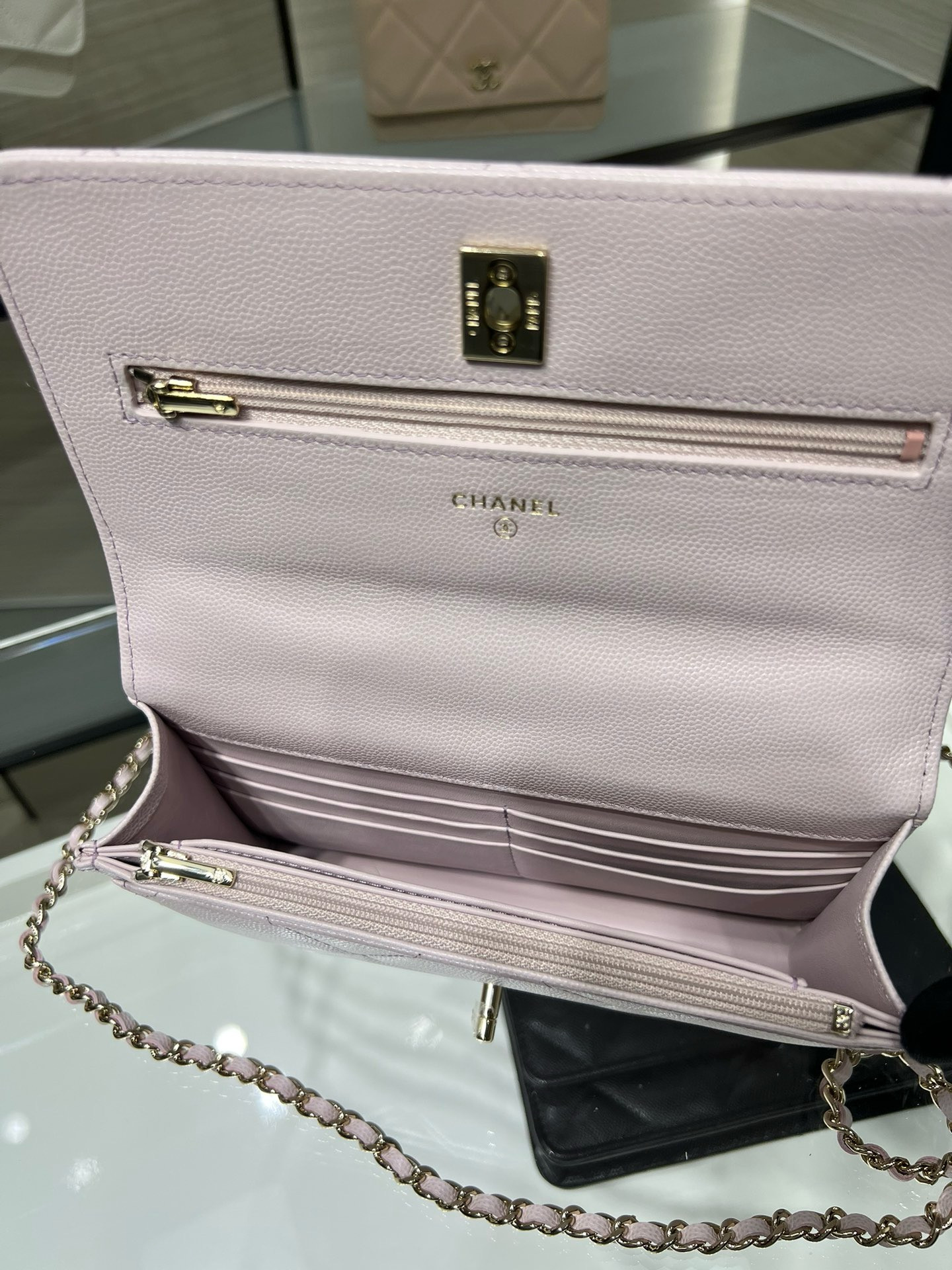 Ch**el flap bag with top handle 19x12x3.5cm