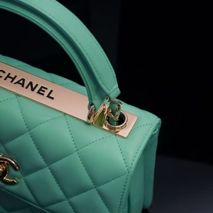 Ch**el flap bag with top handle 17x25x12cm